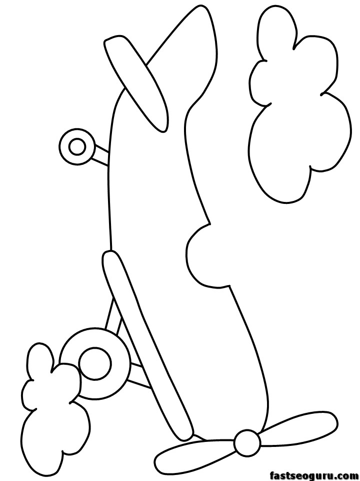 free print out airplane with propellor coloring pages